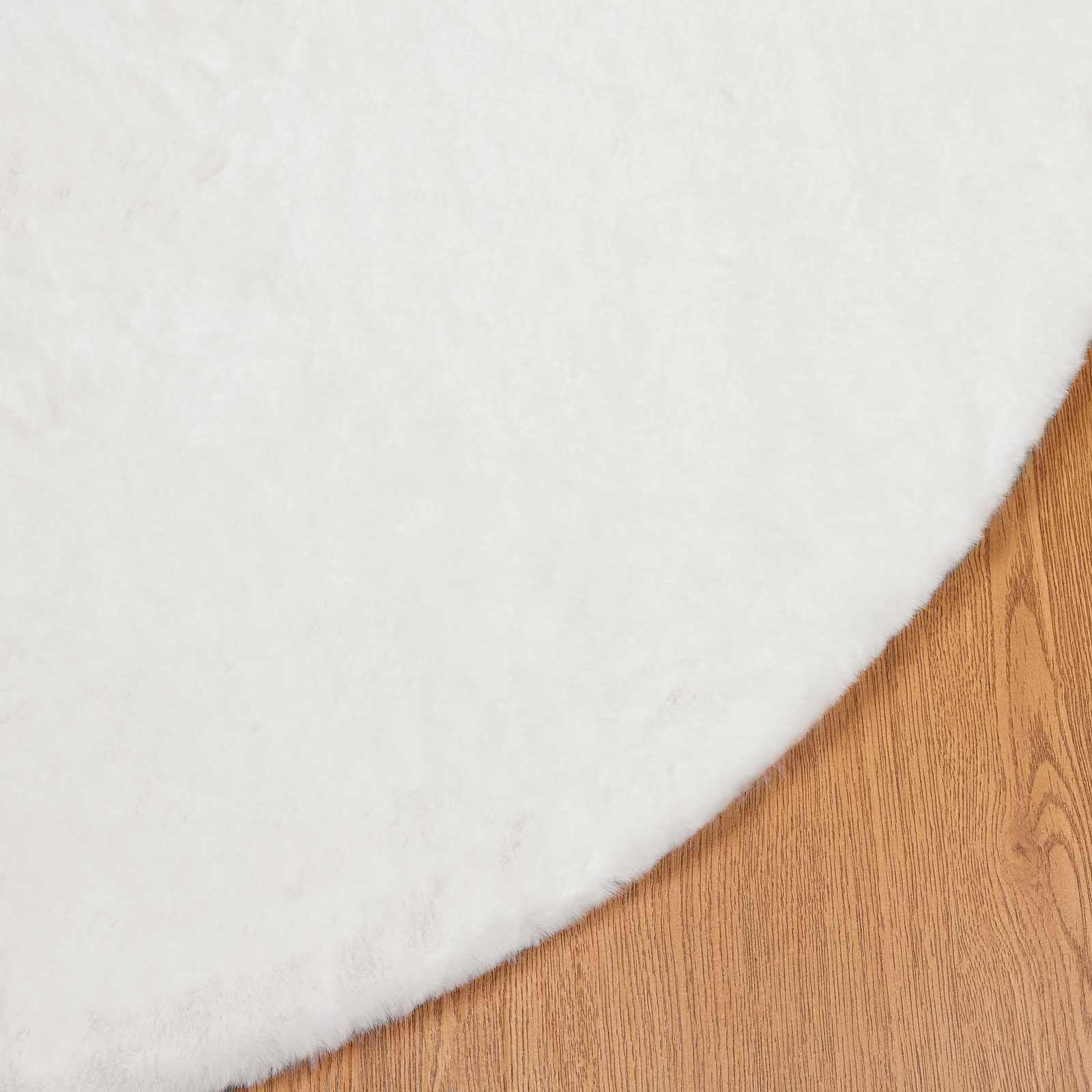 Skridsikker tæppe af kunstig kaninpels OLITE Hvid Ø 80 cm