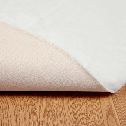 Skridsikker tæppe af kunstig kaninpels OLITE Hvid Ø 80 cm