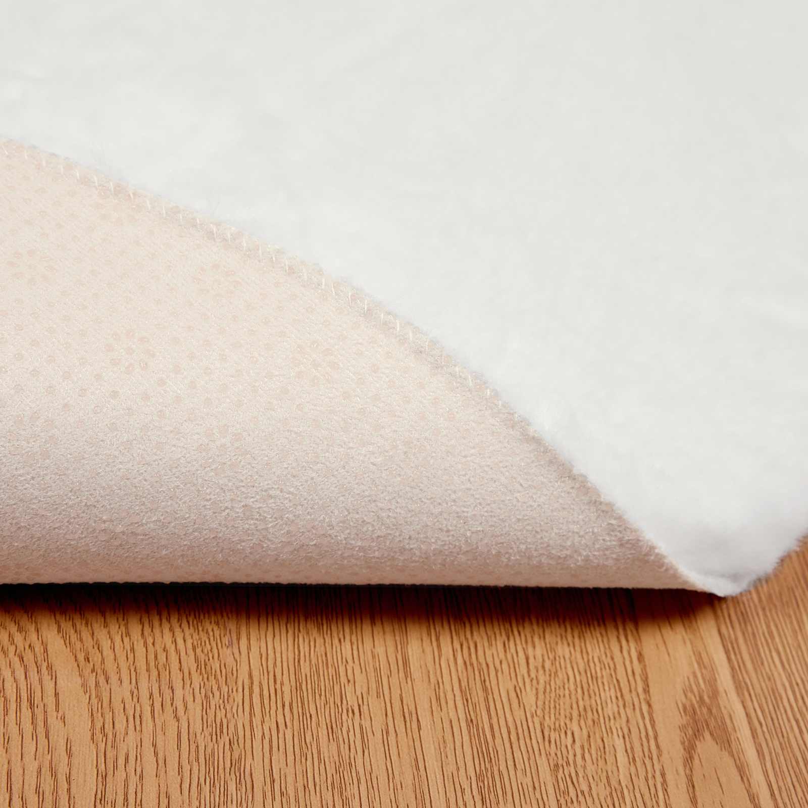 Skridsikker tæppe af kunstig kaninpels OLITE Hvid Ø 80 cm