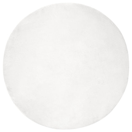 Skridsikker tæppe af kunstig kaninpels OLITE Hvid Ø 80 cm