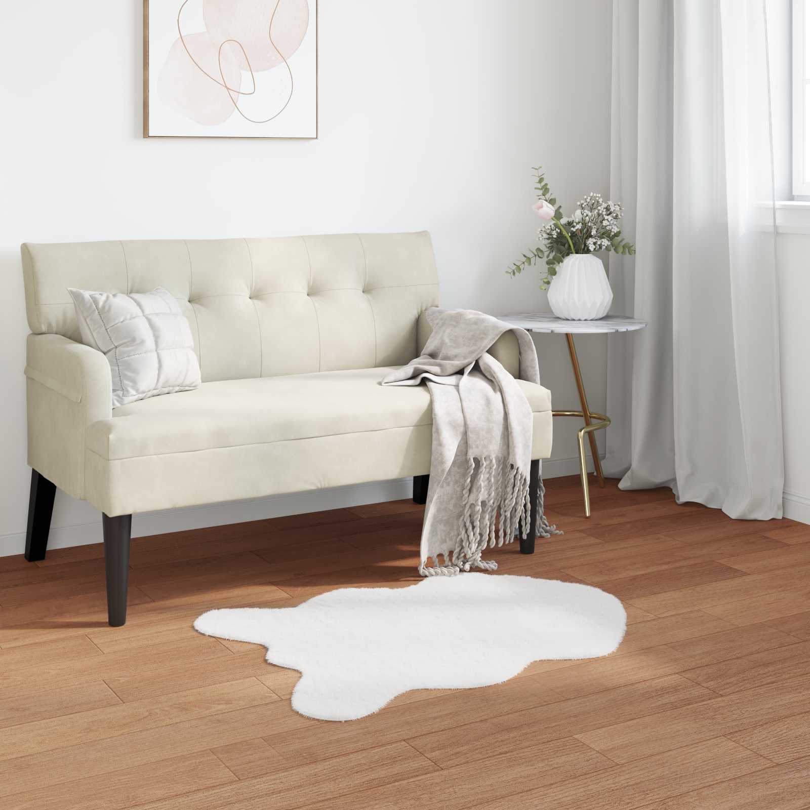 Faux Kanin Pels Tæppe Olite Hvid 80 X 120 Cm Polyester - Vidaxl