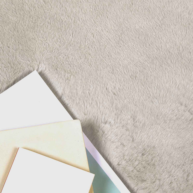 Skridsikker tæppe af kunstig kaninpels OLITE Beige 80 x 250 cm