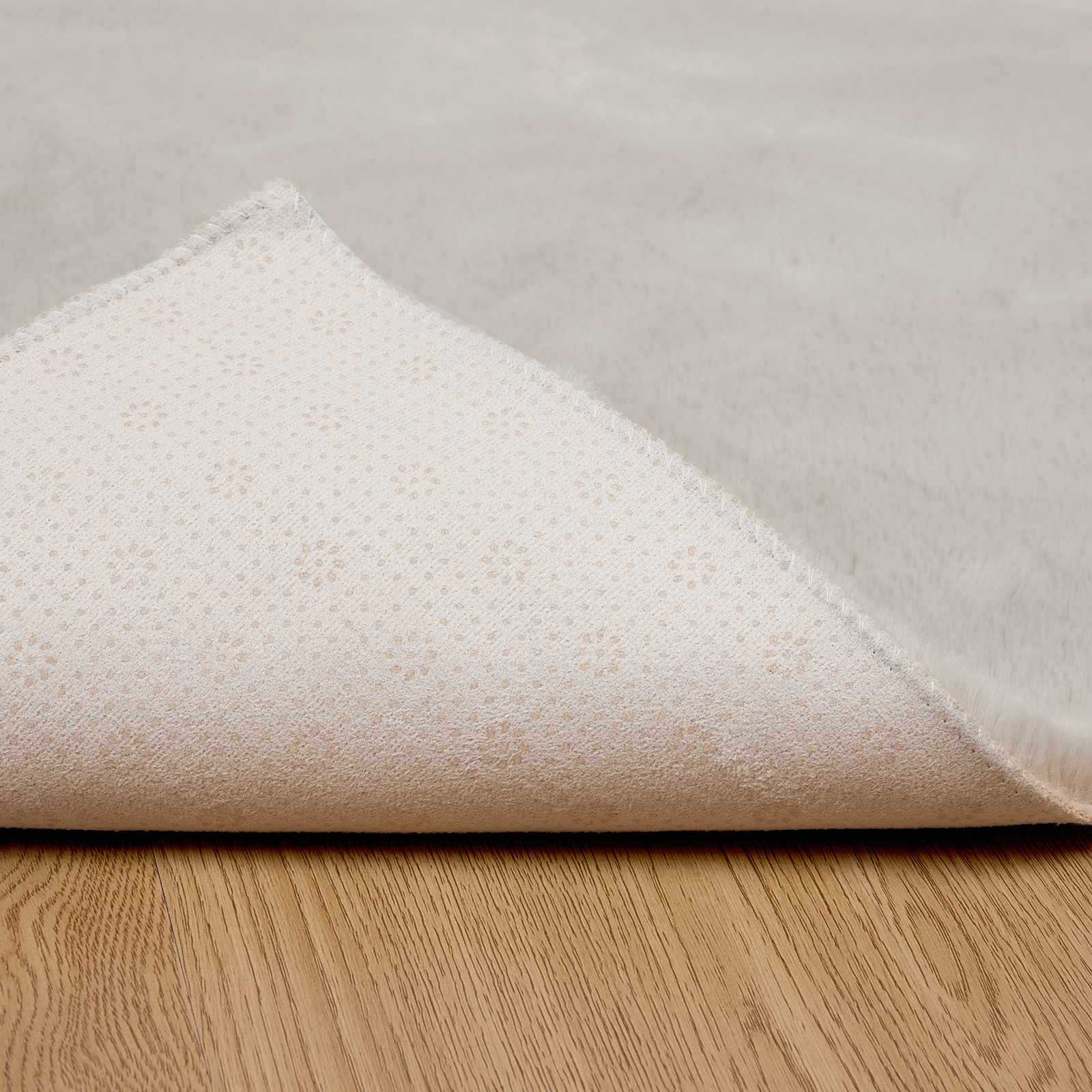 Skridsikker tæppe af kunstig kaninpels OLITE Beige 140 x 200 cm