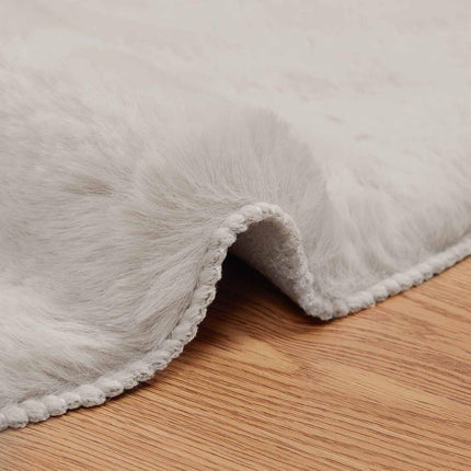 Skridsikker tæppe af kunstig kaninpels OLITE Beige Ø 80 cm