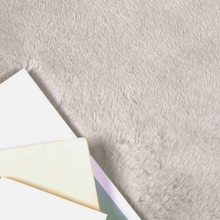 Skridsikker tæppe af kunstig kaninpels OLITE Beige Ø 80 cm