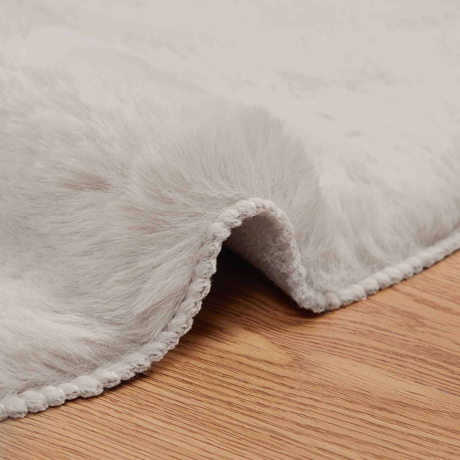 Skridsikker tæppe af kunstig kaninpels OLITE Beige Ø 120 cm