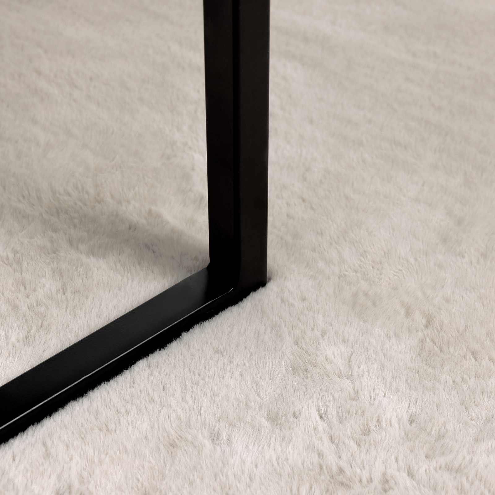 Skridsikker tæppe af kunstig kaninpels OLITE Beige Ø 120 cm