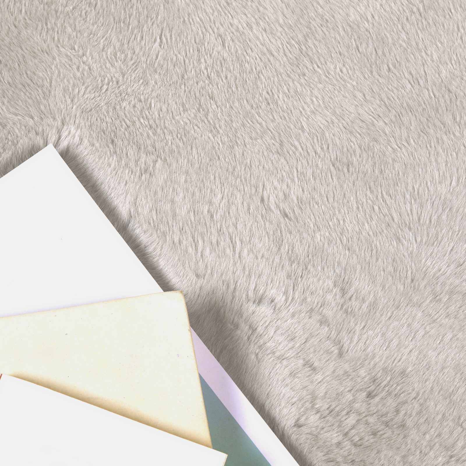 Skridsikker tæppe af kunstig kaninpels OLITE Beige Ø 120 cm