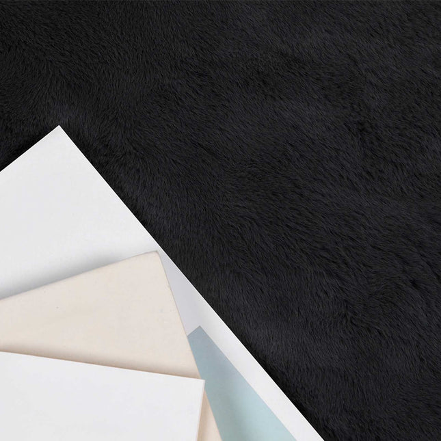 Skridsikker tæppe af kunstig kaninpels OLITE Sort 200 x 200 cm