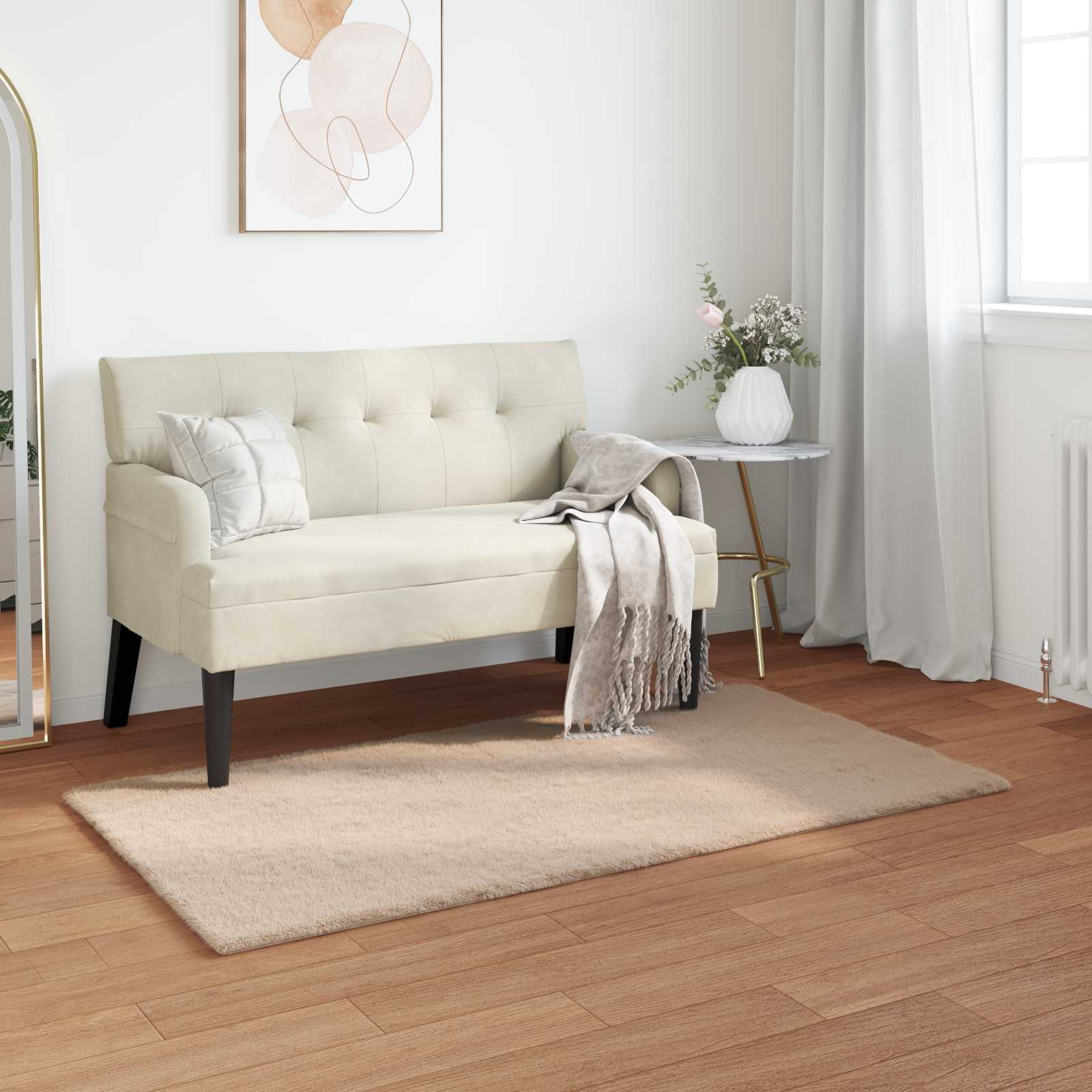 Faux Kanin Pels Tæppe Olite Gråbrun 60 X 110 Cm Polyester - Vidaxl