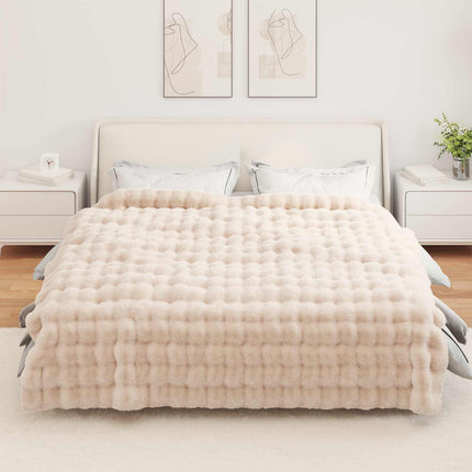 Skridsikker tæppe / køkkenklud af kunstig kaninpels Olite Beige