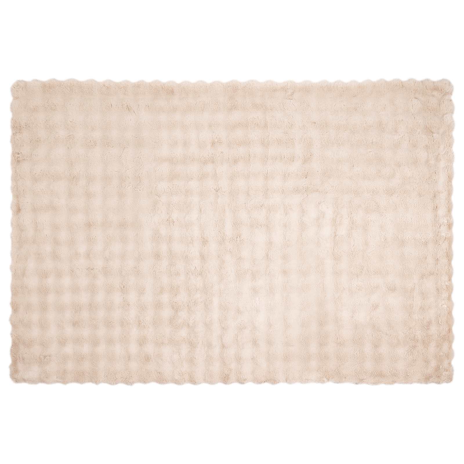 Faux Kanin Pels Tæppe 4 pcs Beige 150 x 220 cm Polyester