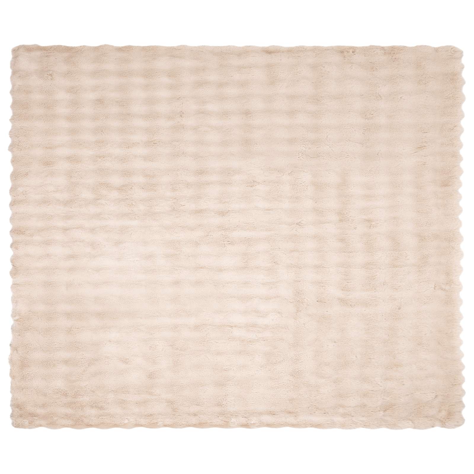 Faux Kanin Pels Tæppe 4 pcs Beige 240 x 270 cm Polyester