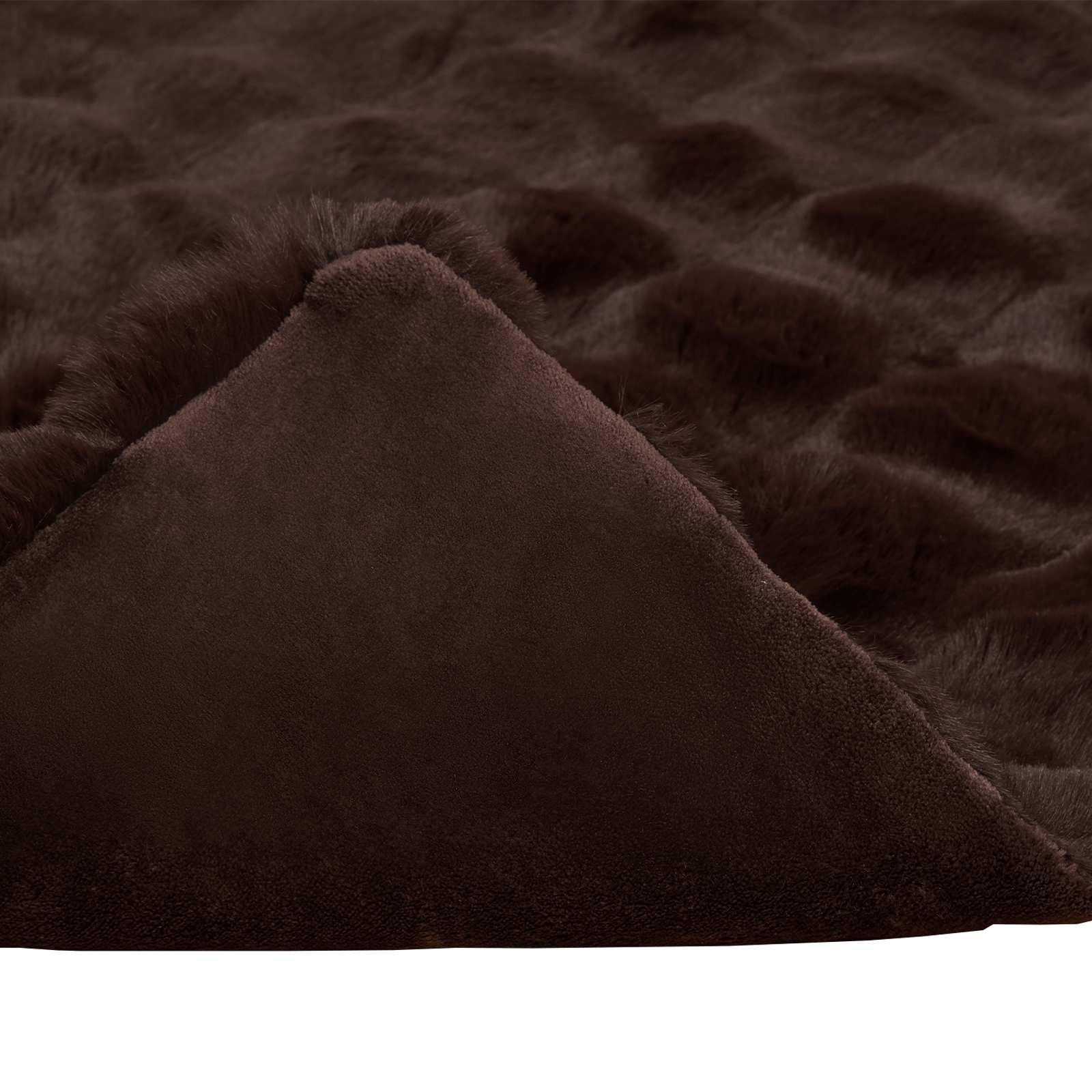 Faux Kanin Pels Tæppe 4 pcs Camel 220 x 240 cm Polyester