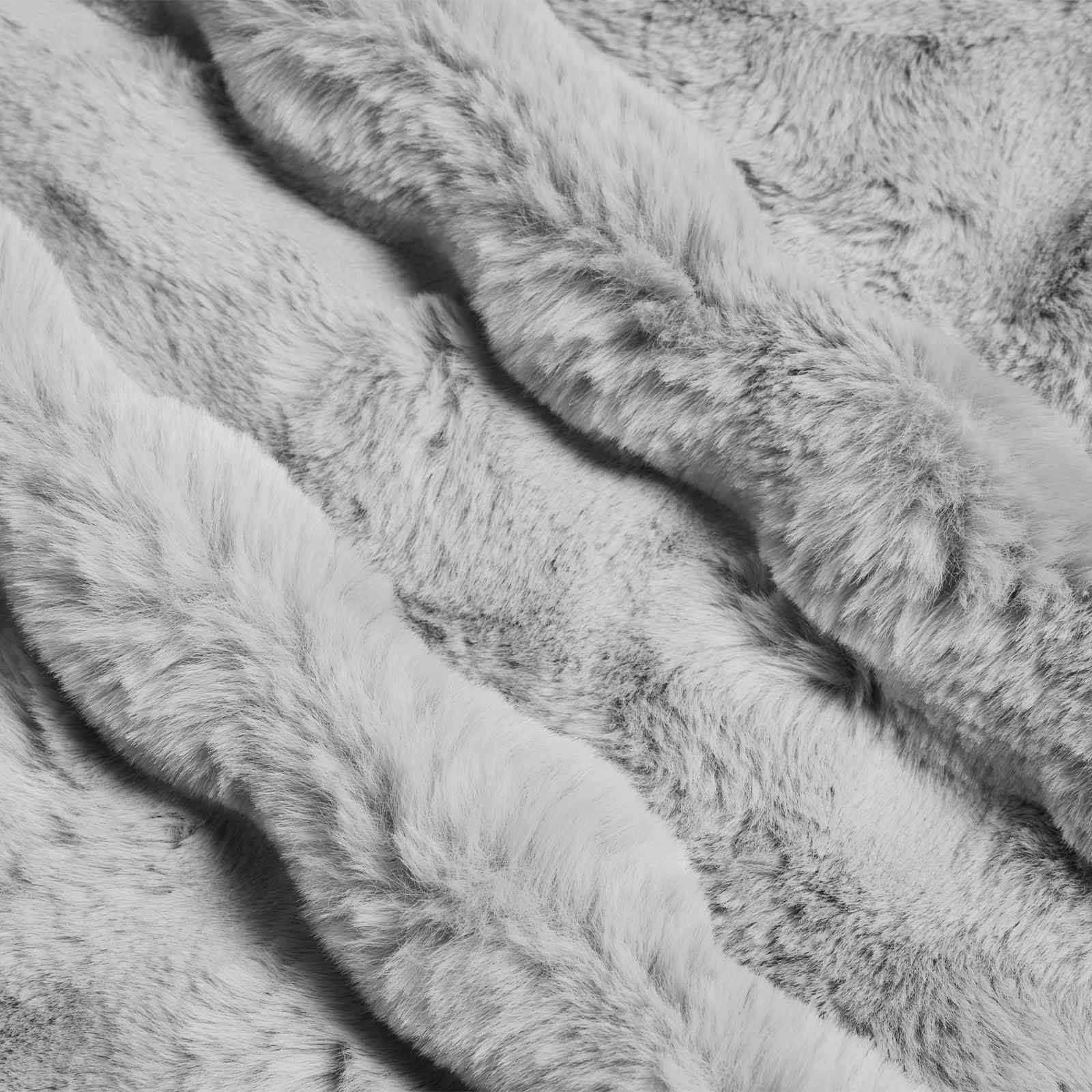 Faux Kanin Pels Tæppe 4 pcs Grå 130 x 150 cm Polyester