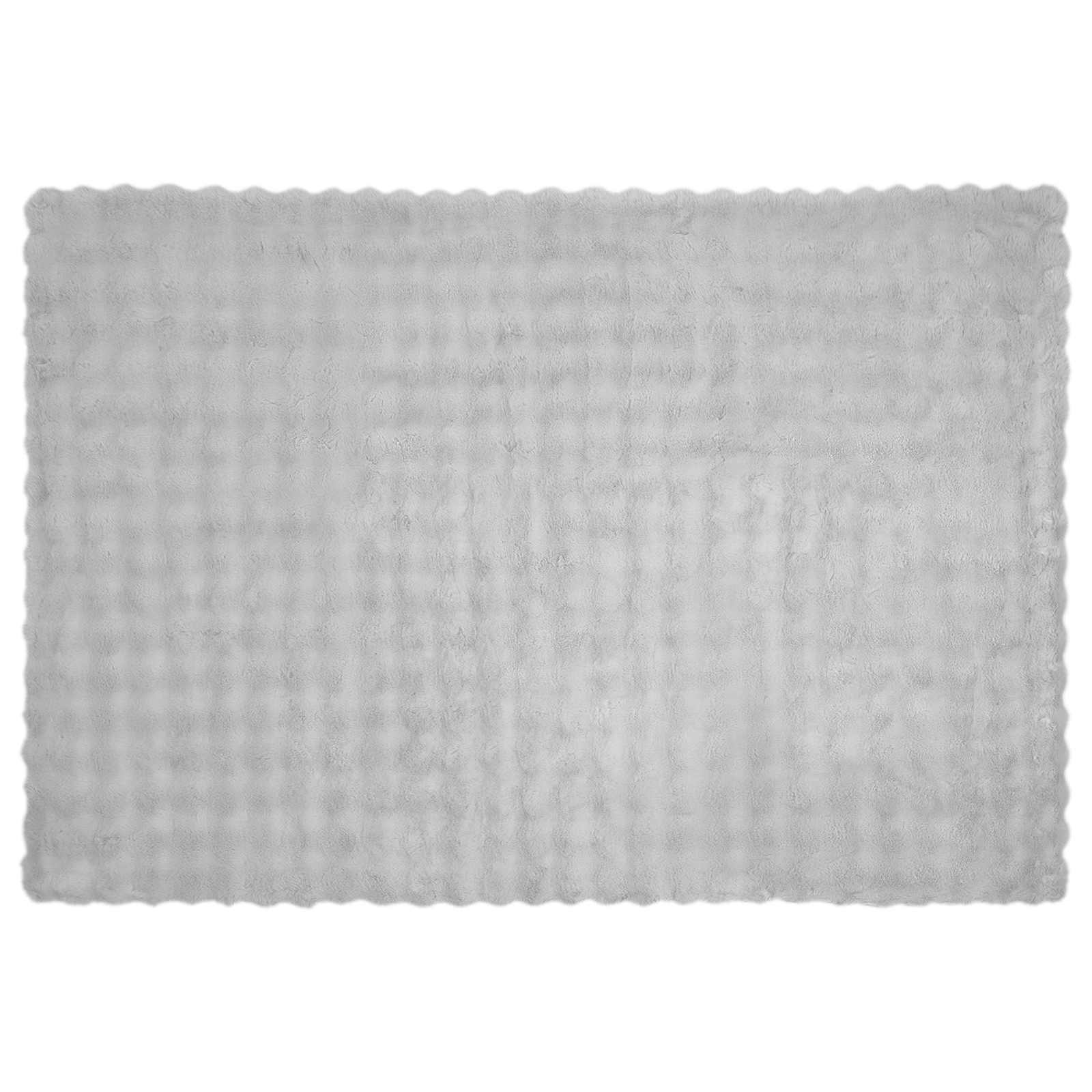 Faux Kanin Pels Tæppe 4 pcs Grå 150 x 220 cm Polyester