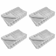 Faux Kanin Pels Tæppe 4 pcs Grå 240 x 270 cm Polyester