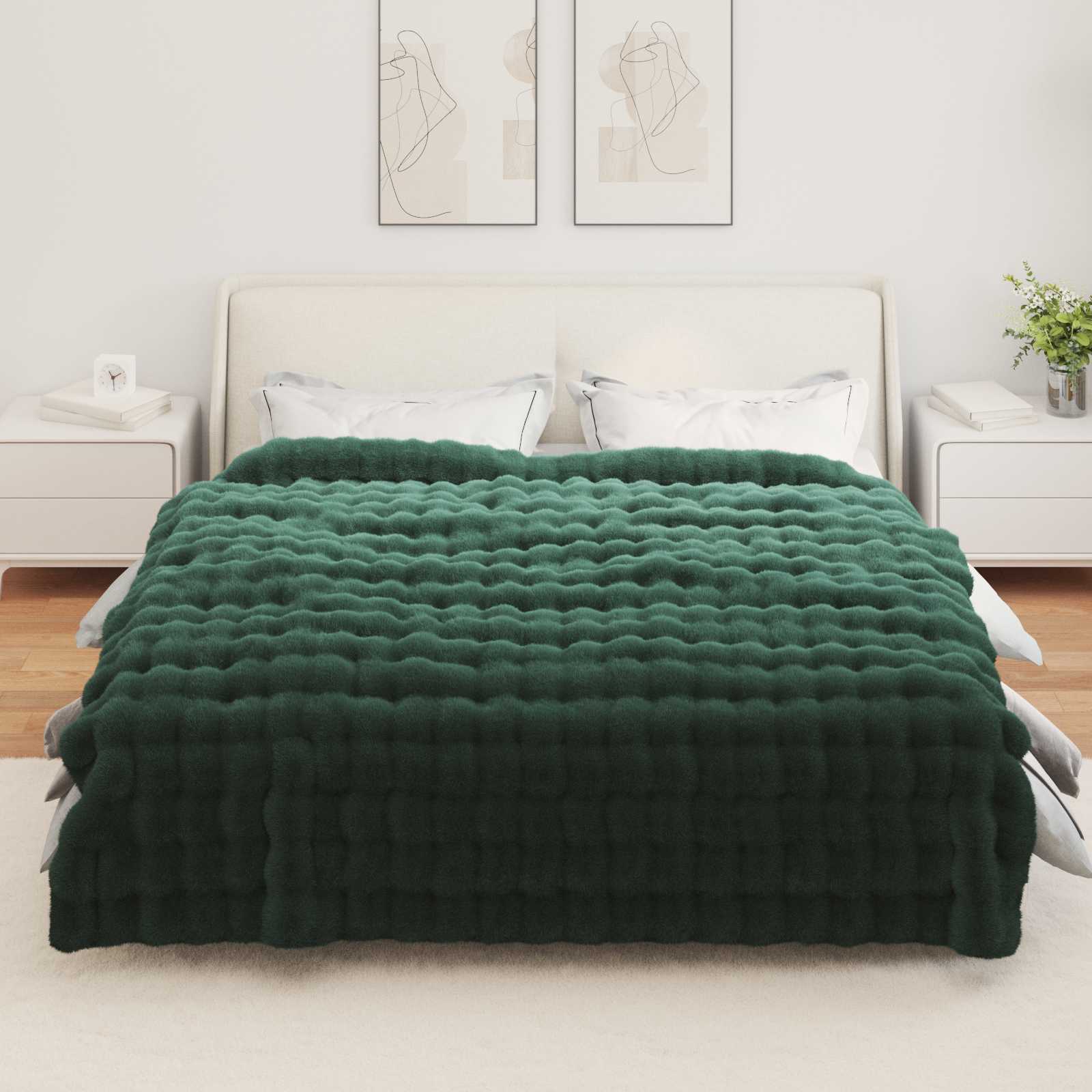 Skridsikker tæppe / køkkenklud af kunstig kaninpels Olite 4 pcs