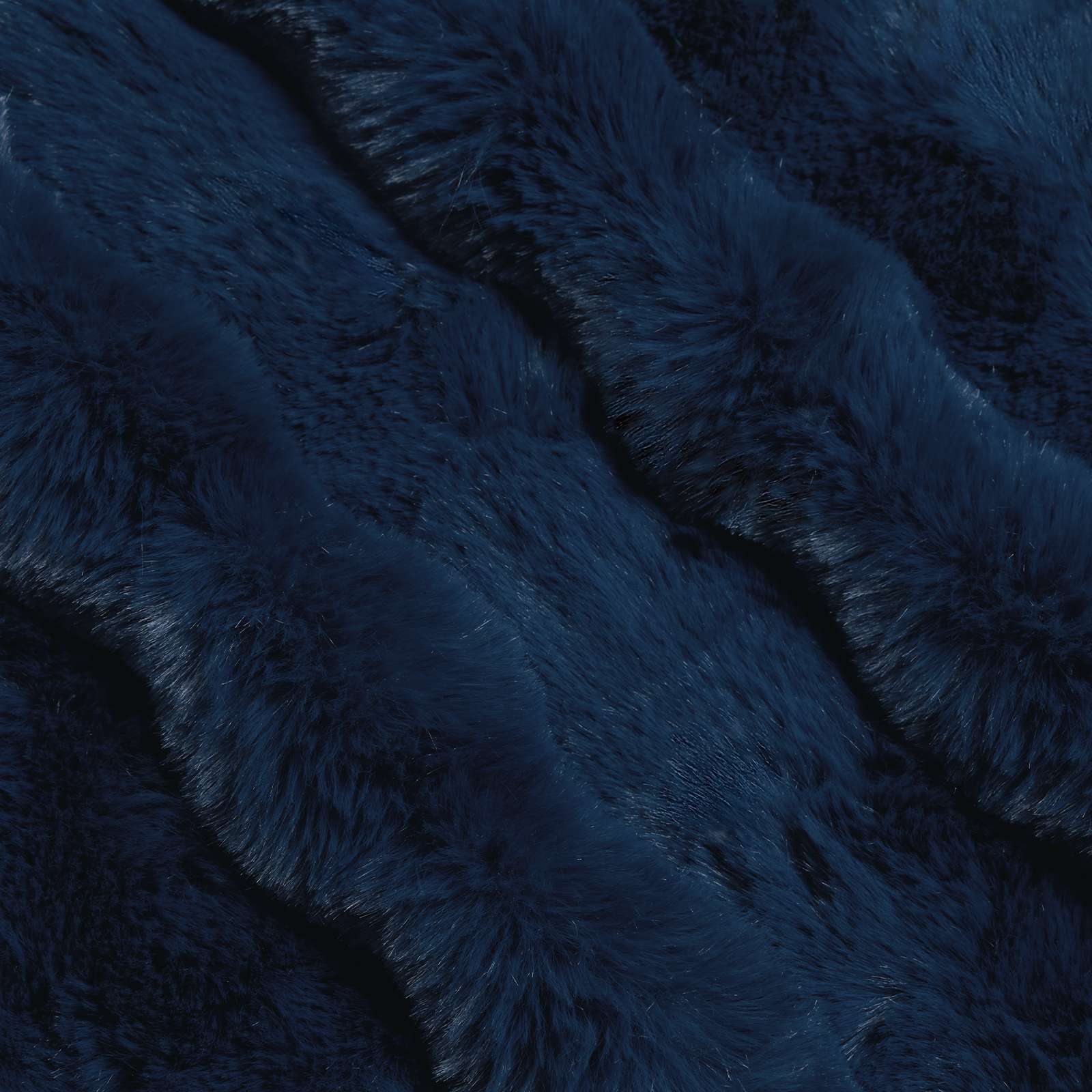 Faux Kanin Pels Tæppe 4 pcs Marine Blå 130 x 150 cm Polyester