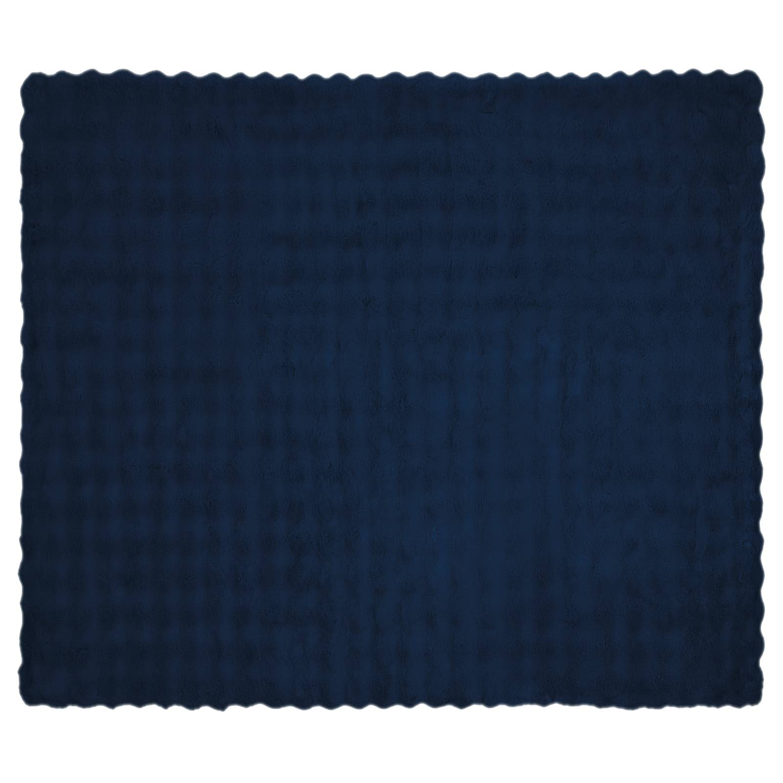 Faux Kanin Pels Tæppe 4 pcs Marine Blå 130 x 150 cm Polyester