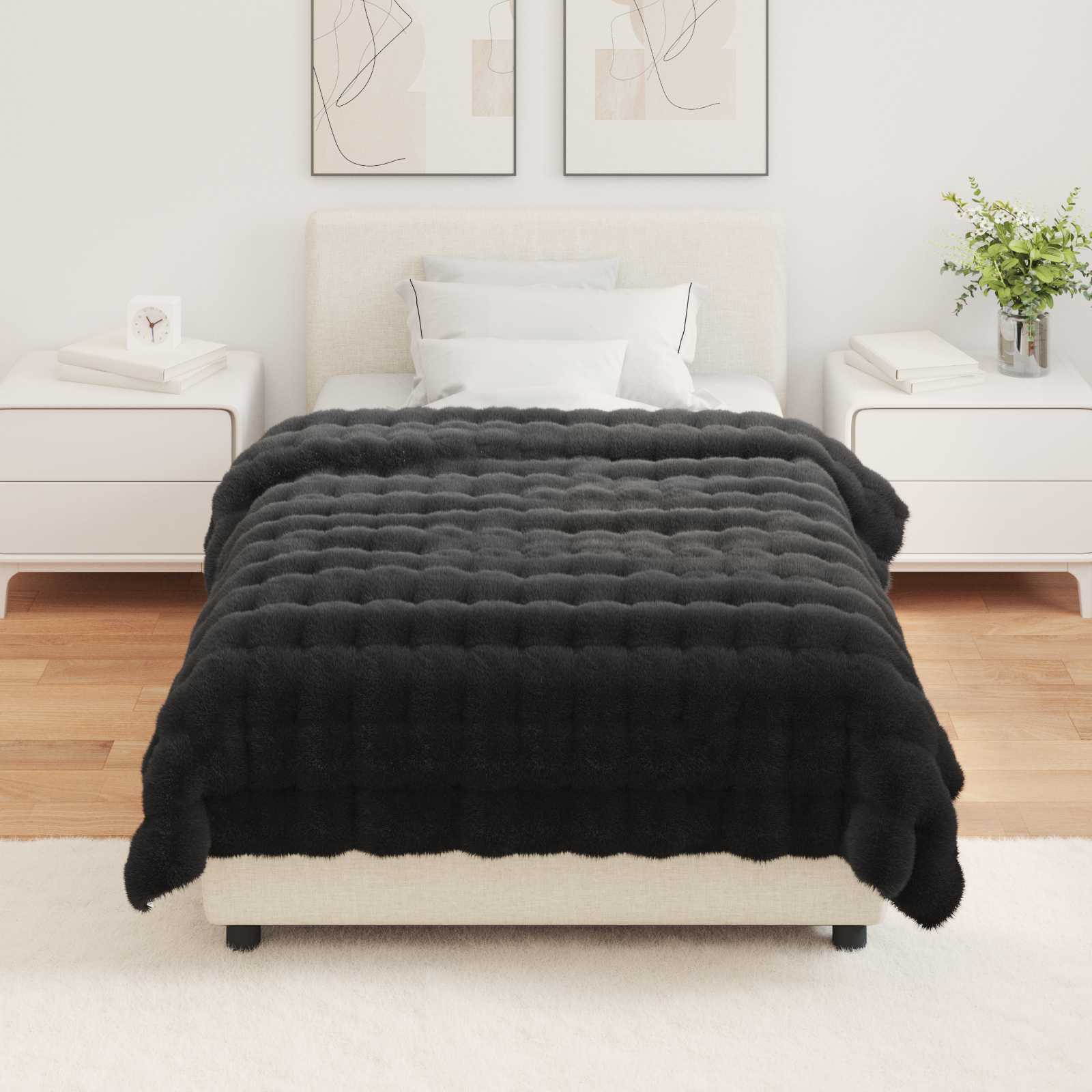 Skridsikker tæppe / køkkenklud af kunstig kaninpels Olite 4 pcs
