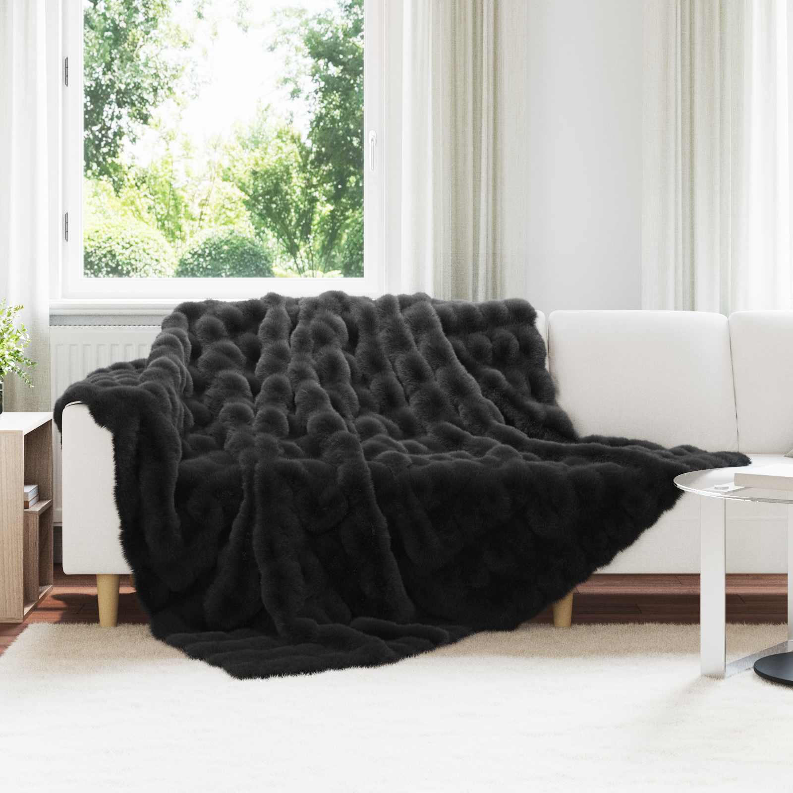 Skridsikker tæppe / køkkenklud af kunstig kaninpels Olite 4 pcs