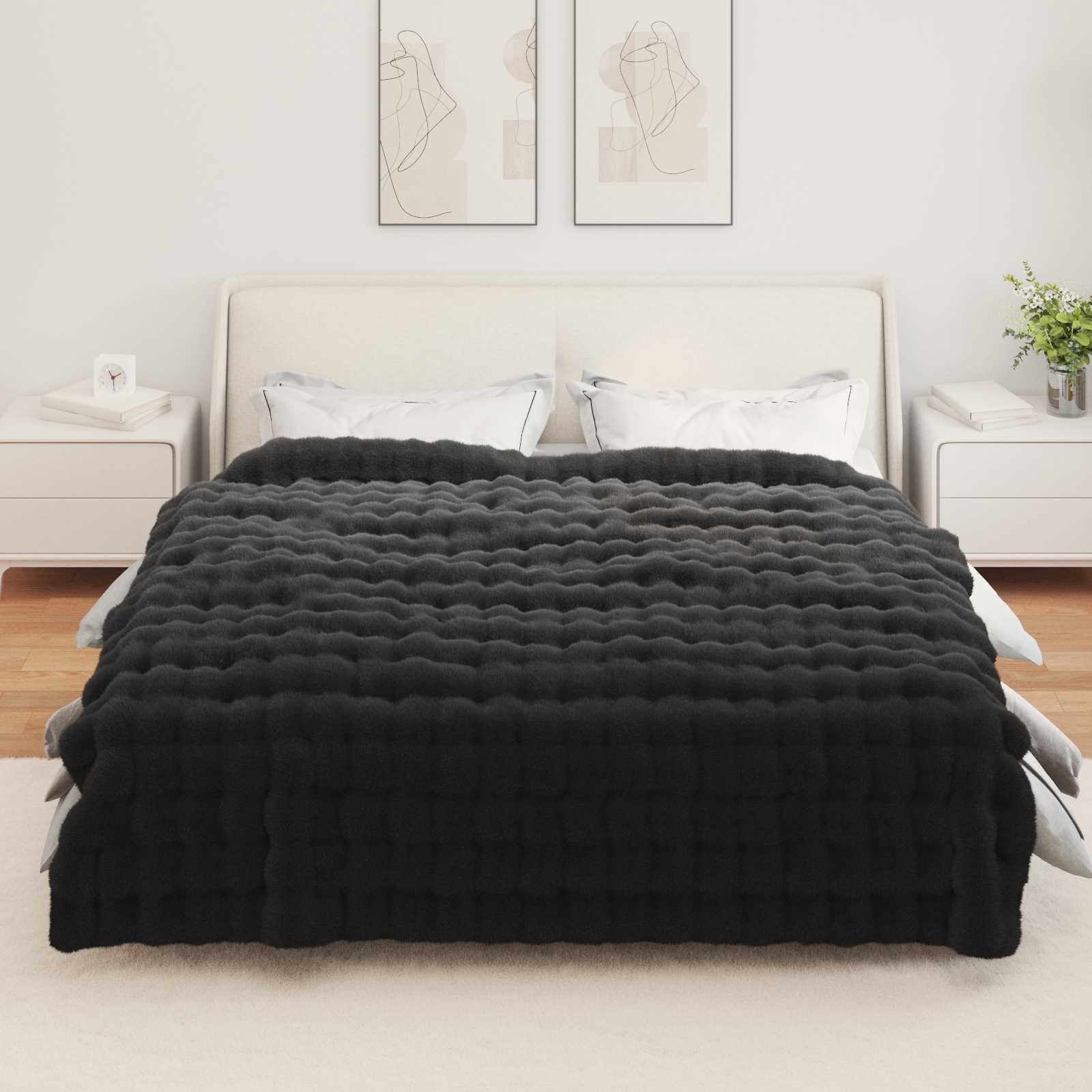 Skridsikker tæppe / køkkenklud af kunstig kaninpels Olite 4 pcs