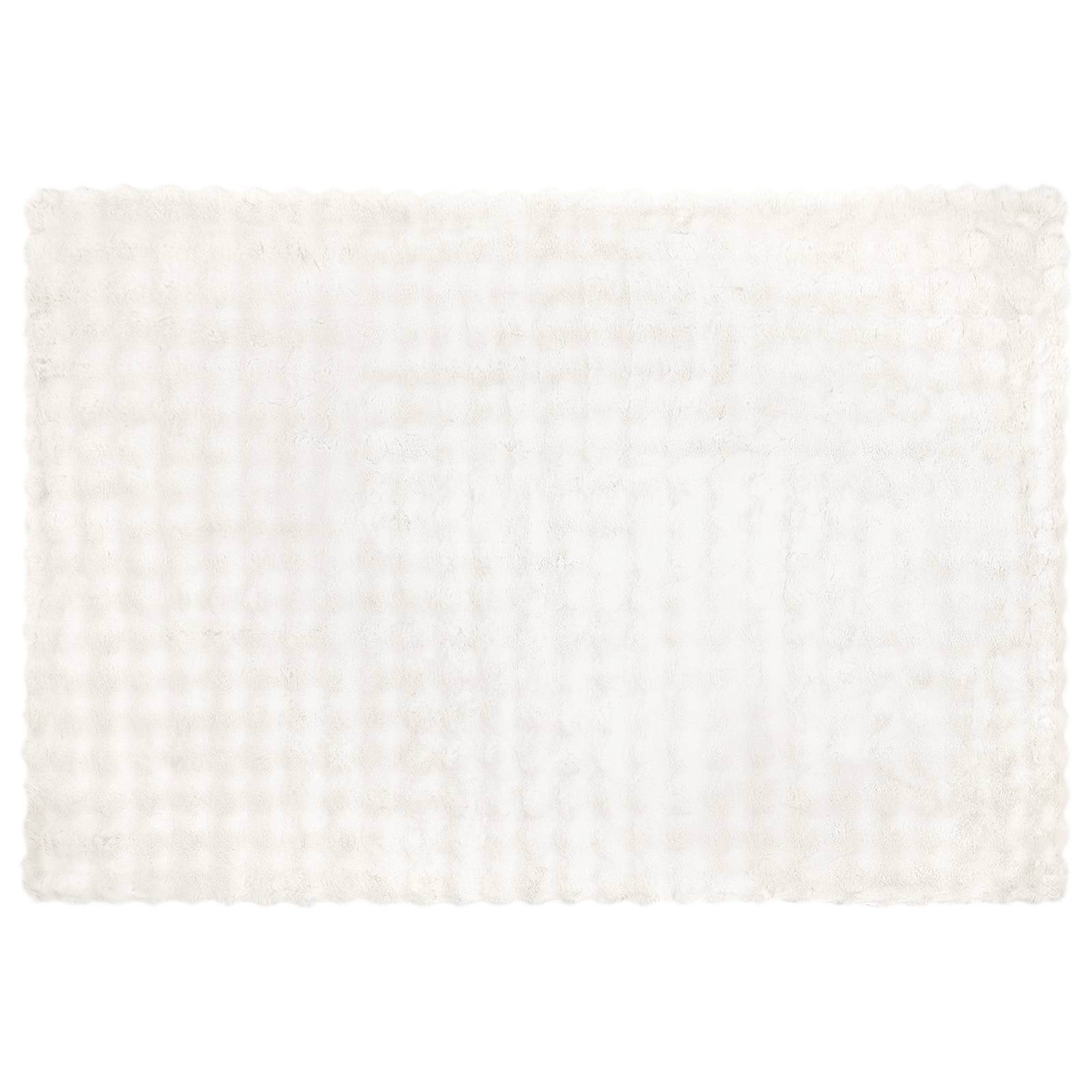 Faux Kanin Pels Tæppe 4 pcs Hvid 150 x 220 cm Polyester