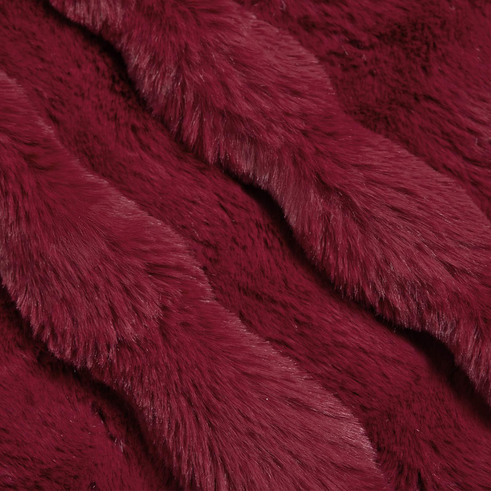 Faux Kanin Pels Tæppe 4 pcs Bordeaux Rød 220 x 240 cm Polyester