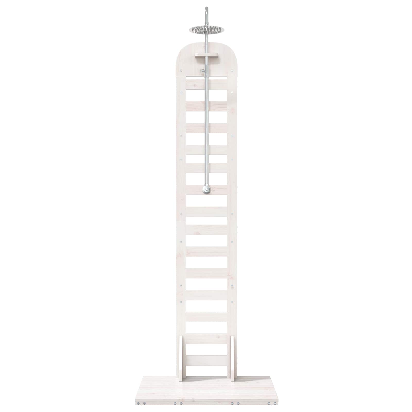 Udendørs bruser 223 cm Massivt fyrretræ og rustfrit stål Hvid