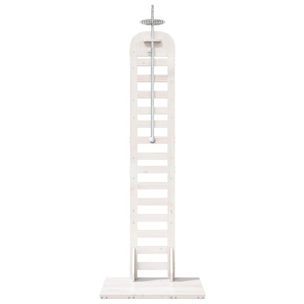 Udendørs bruser 223 cm Massivt fyrretræ og rustfrit stål Hvid