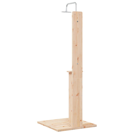 Udendørs bruser 206 cm Massivt fyrretræ og rustfrit stål