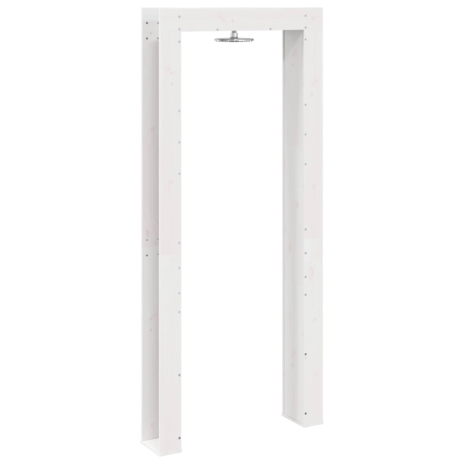 Udendørs bruser 226 cm Massivt fyrretræ og rustfrit stål Hvid