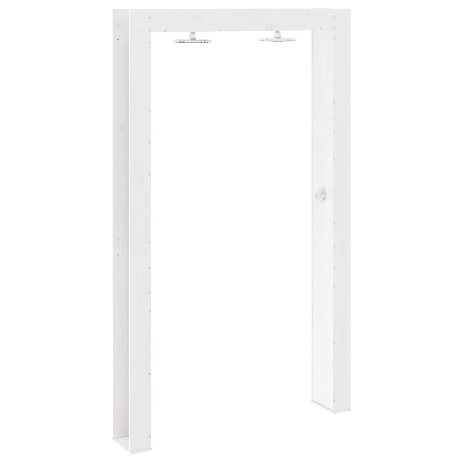 Udendørs bruser 226 cm Massivt fyrretræ og rustfrit stål Hvid