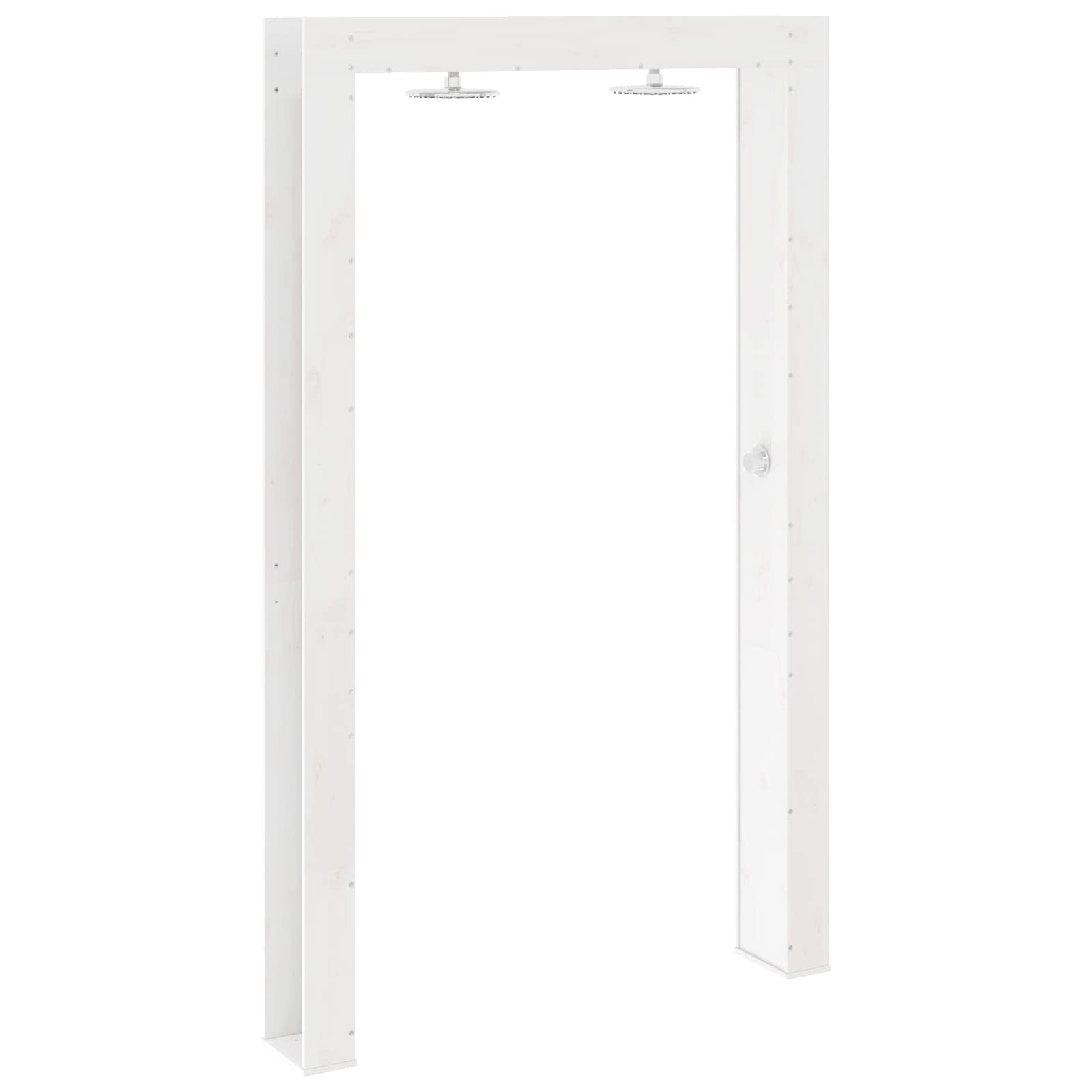 Udendørs bruser 226 cm Massivt fyrretræ og rustfrit stål Hvid