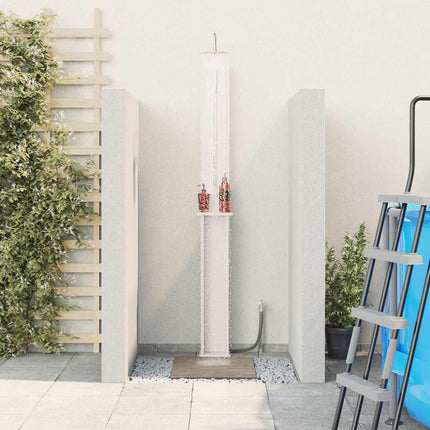 Udendørs bruser 246 cm Massivt fyrretræ og rustfrit stål Hvid