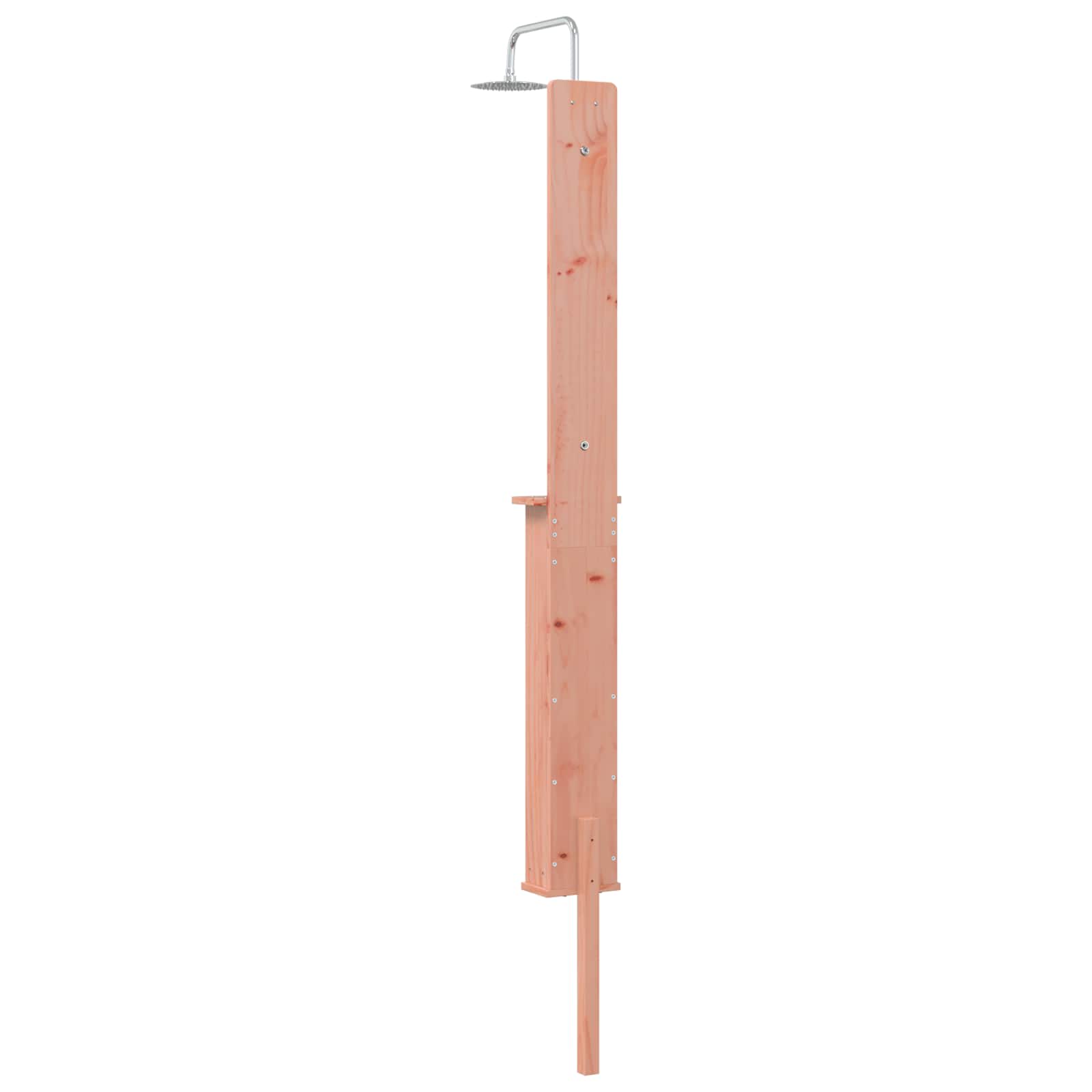 Udendørs bruser 246 cm Massiv Douglas træ og rustfrit stål