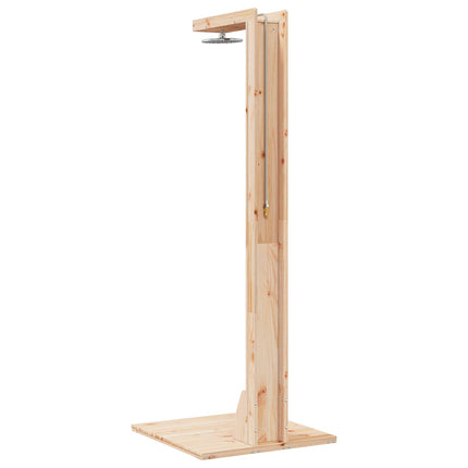 Udendørs bruser 210 cm Massivt fyrretræ og rustfrit stål