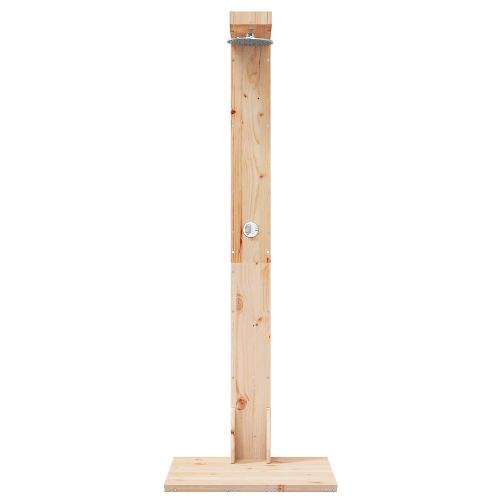Udendørs bruser 210 cm Massivt fyrretræ og rustfrit stål