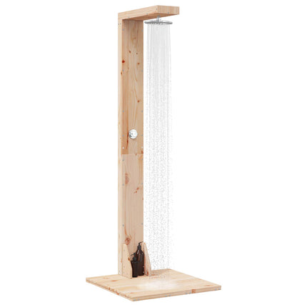 Udendørs bruser 210 cm Massivt fyrretræ og rustfrit stål