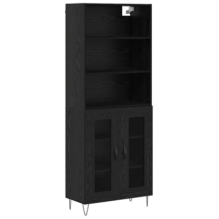 Highboard 2 pcs Sort eg Konstrueret træ