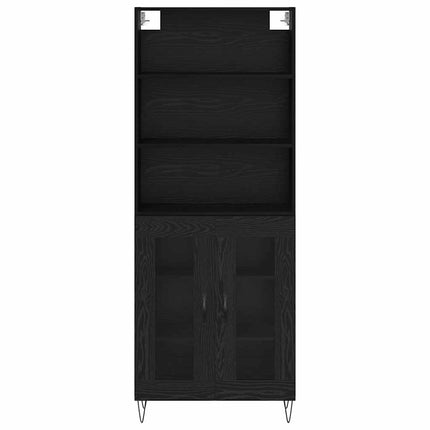Highboard 2 pcs Sort eg Konstrueret træ