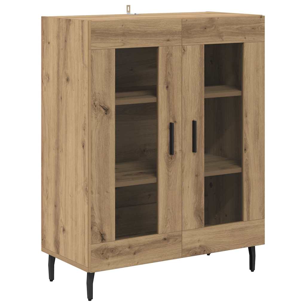 Highboard Artisan Egetræ 69,5 x 34 x 180 cm Ingeniørtræ og glas
