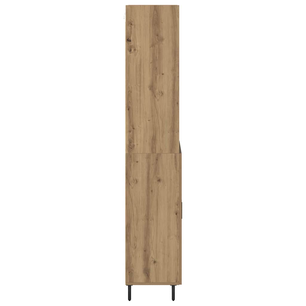 Highboard Artisan Egetræ 69,5 x 34 x 180 cm Ingeniørtræ og glas