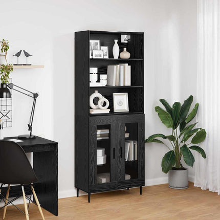 Highboard 2 stk. Sort eg 69,5 x 32,5 x 180 cm Konstrueret træ