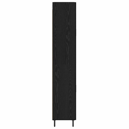 Highboard 2 pcs Sort eg Ingeniørtræ og glas