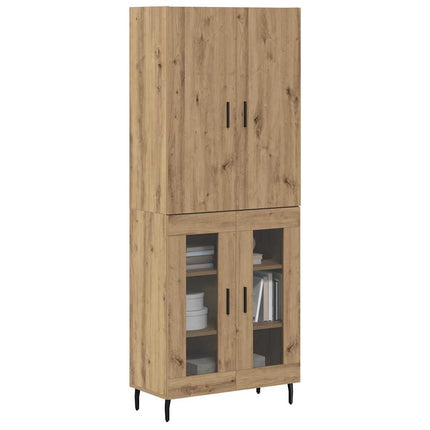 Highboard 2 pcs Gammelt træ 69,5 x 34 x 180 cm Konstrueret træ