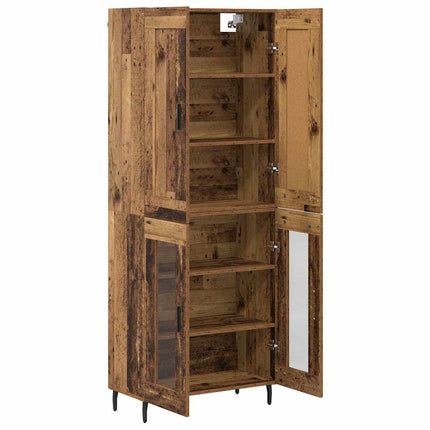 Highboard 2 pcs Gammelt træ Konstrueret træ