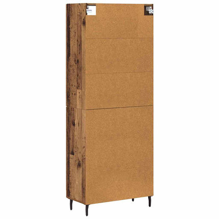 Highboard 2 pcs Gammelt træ Konstrueret træ