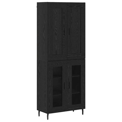 Highboard 2 pcs Sort eg Konstrueret træ